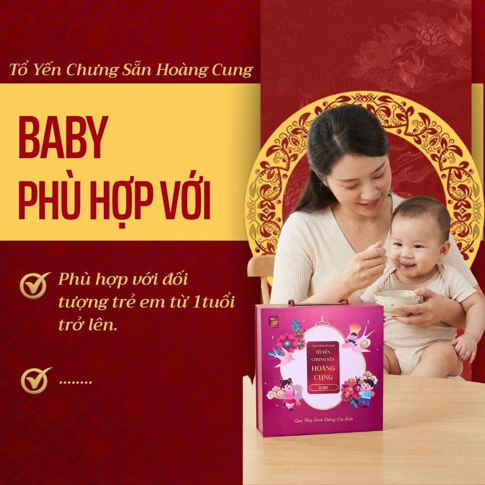 TỔ YẾN CHƯNG SẴN HOÀNG CUNG BABY (Hộp 10 hũ)
