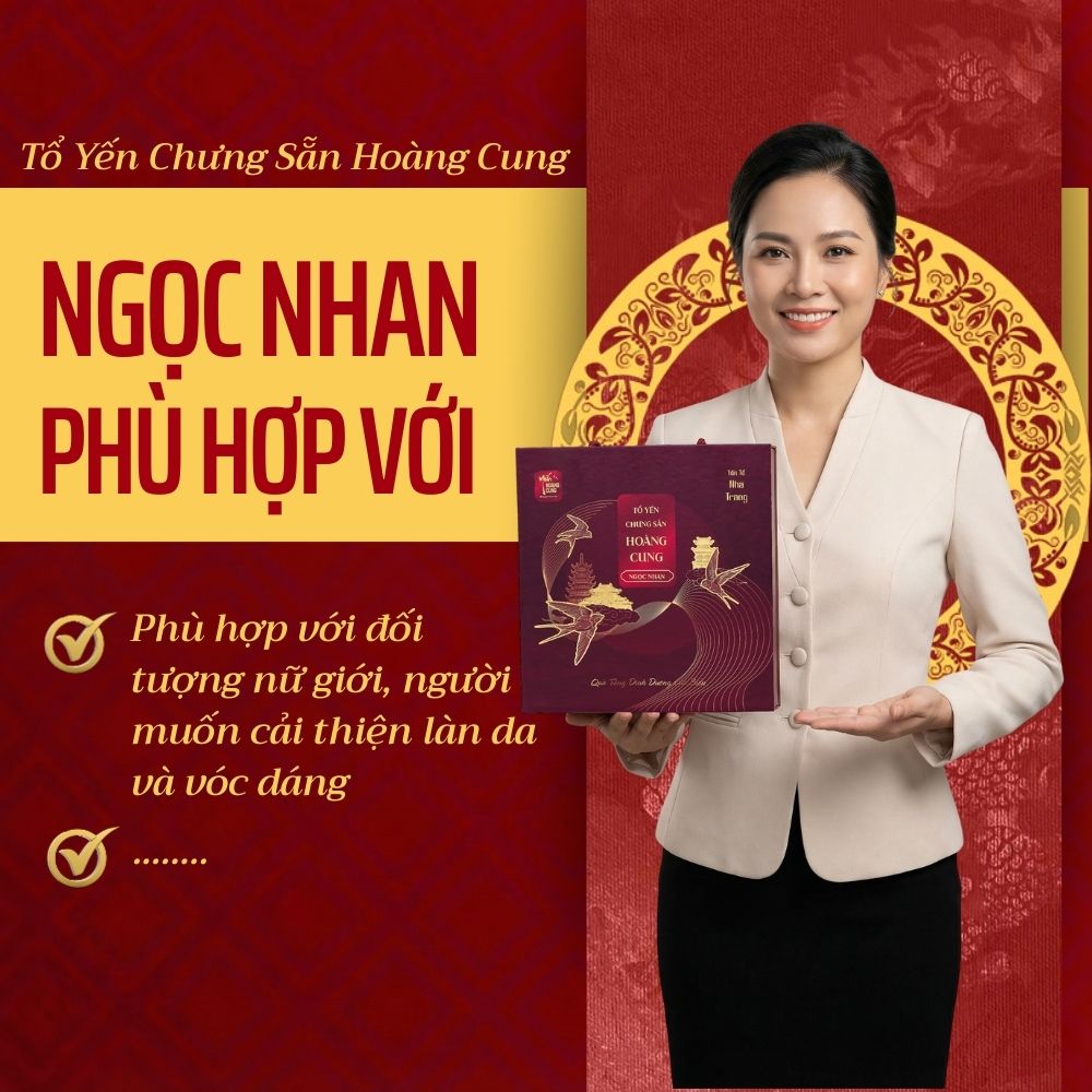 TỔ YẾN CHƯNG SẴN HOÀNG CUNG NGỌC NHAN (Hộp 10 hũ)