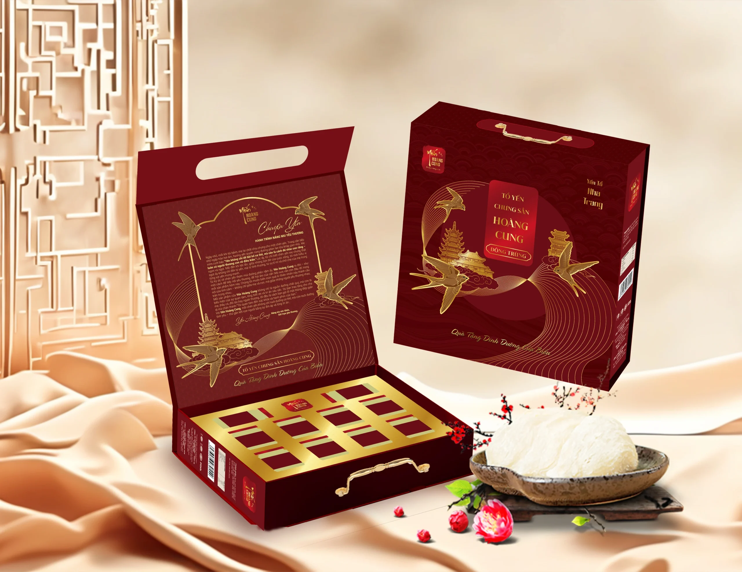 TỔ YẾN CHƯNG SẴN HOÀNG CUNG ĐÔNG TRÙNG (Hộp 10 hũ)